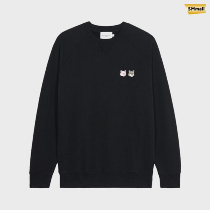 메종키츠네 더블 모노크롬 폭스헤드 맨투맨 JM00330KM0001 P199 BLACK