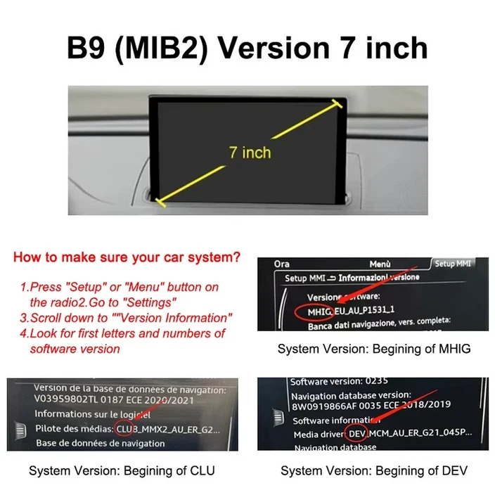 무선 Carplay 안드로이드 자동 무손실 설치 인터페이스 Audi A3 Q2 Q5L 2013-2018 후면 카메라 재생 모듈