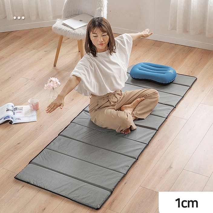 로아딕 푹신한 폴딩매트 캠핑 야외 피크닉 간편한 사용 (보관가방 증정), 그레이