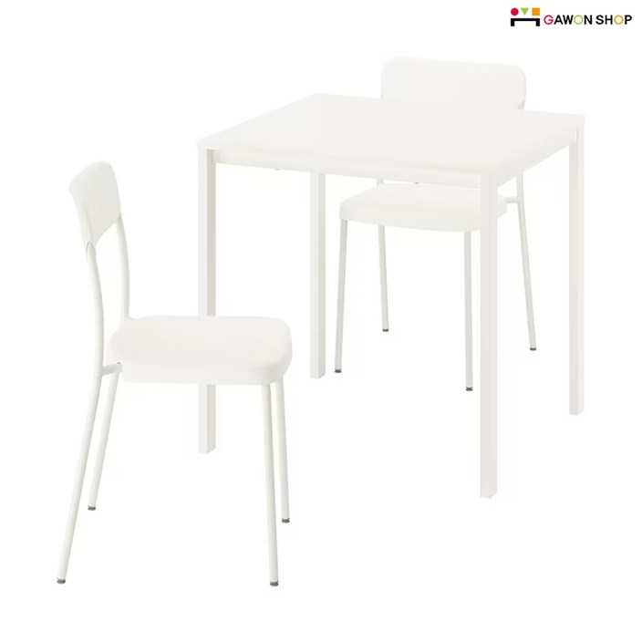 이케아 VIHALS 2인용 테이블과 의자 2개세트식탁세트, 상세 설명 참조, 사이즈74x74cm테이블