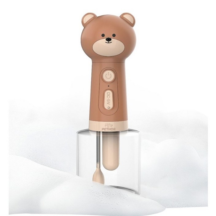 강아지 거품기 자동 무선 버블기 목욕용품, 1개, 곰돌이