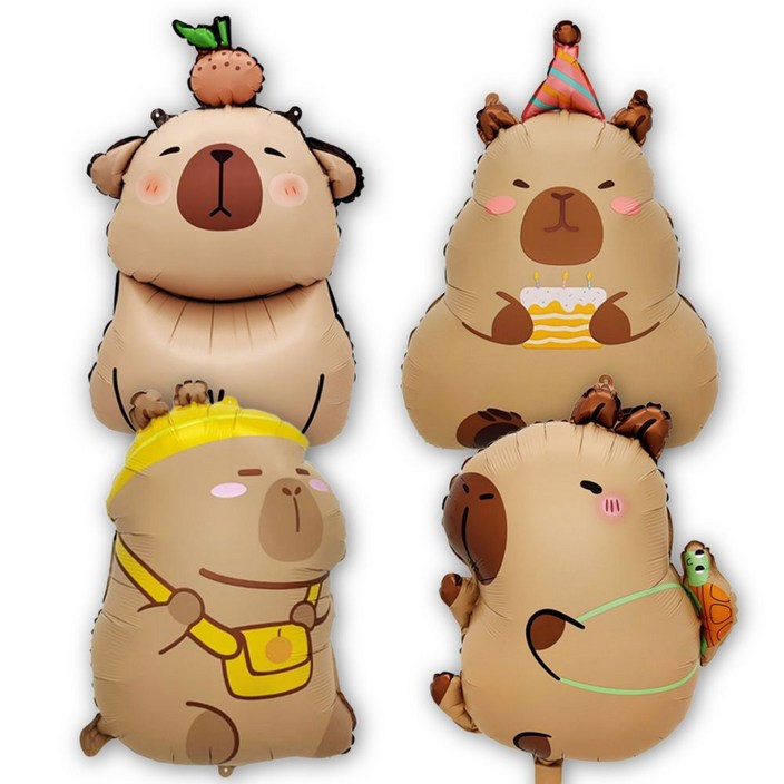 스마일파티 카피바라 호일 풍선 생일 이벤트 파티 캐릭터