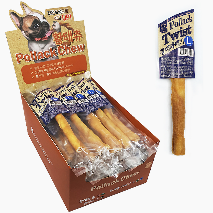 황태츄 링/꽈배기 사이즈별 애견수제간식 네츄럴이엑스, 황태, 24g, 15개