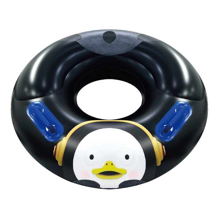 자이언트 펭수 원형 튜브 100cm  손잡이 포함  블랙  여름 물놀이 워터파크 캐릭터 튜브