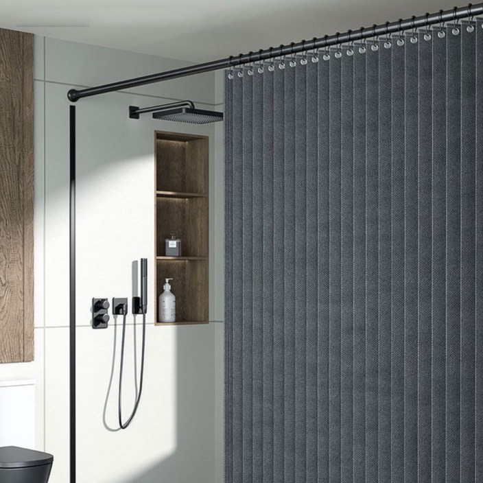 New Century Trade다용도 방수 샤워 커튼 세트 압축봉 커튼링