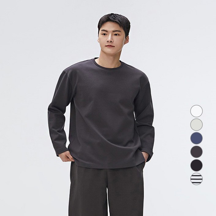 스파오 남성용 밀라노코튼 루즈핏 긴팔티 SPLWF23M01