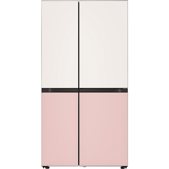 LG전자 디오스 오브제 컬렉션 매직스페이스 양문형 냉장고 S834BP20 832L 방문설치, 베이지 + 핑크, S834BP20 20221213