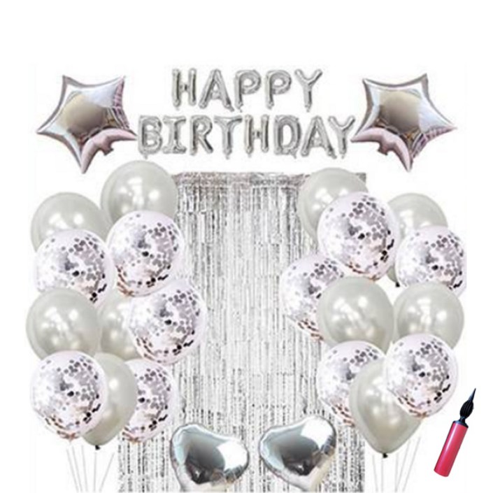 뷰라뷰 생일 파티 풍선 + 손펌프 + 풍선테이프 세트