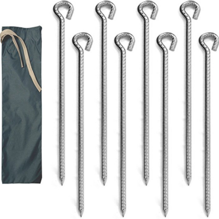 벅703 고강도 쇠말뚝 강철 텐트팩 8p  보관 주머니 세트