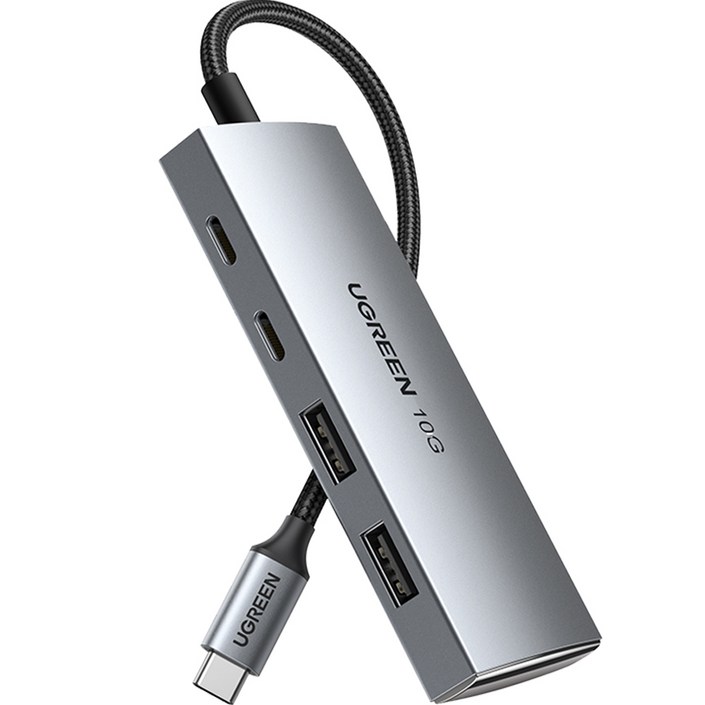 유그린 Gen2 10Gbps C타입 고속 멀티 USB3.2 허브 CM480, 메탈그레이 유그린 Gen2 10Gbps C타입 고속 멀티 USB3.2 허브 CM480, 메탈그레이