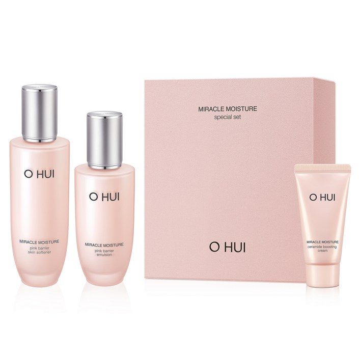 오휘 미라클 모이스처 핑크 베리어 스킨 150ml  에멀전 100ml  크림 25ml, 1세트