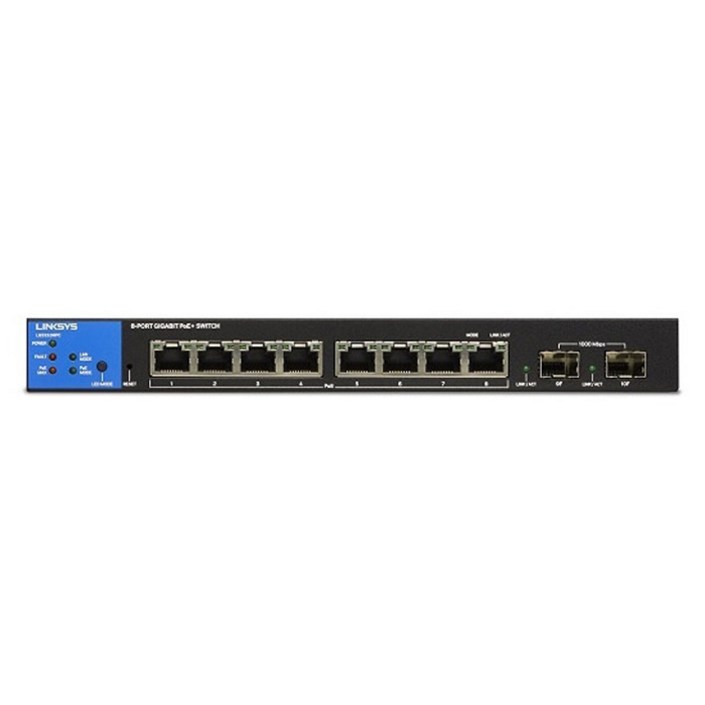링크시스 8포트 PoE 1000Mbps 2SFP 스위칭허브, LGS310MPC, 1개
