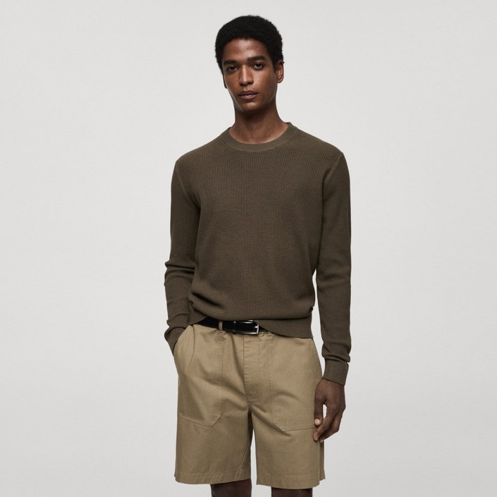 MANGO 남성용 안티구아 긴팔 스웨터 77064443