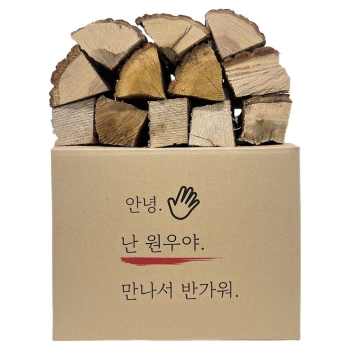 원우네장작 두꺼운 화목 난로용 장작, 20kg, 1개