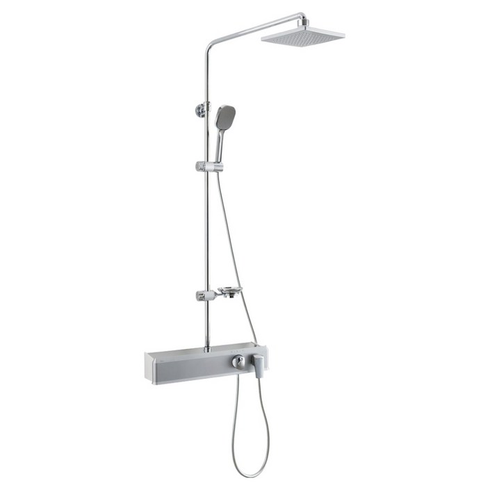 다인이엔지 두진 아이언 욕실 선반형 해바라기 레인샤워수전 실버 DB9090 방문설치