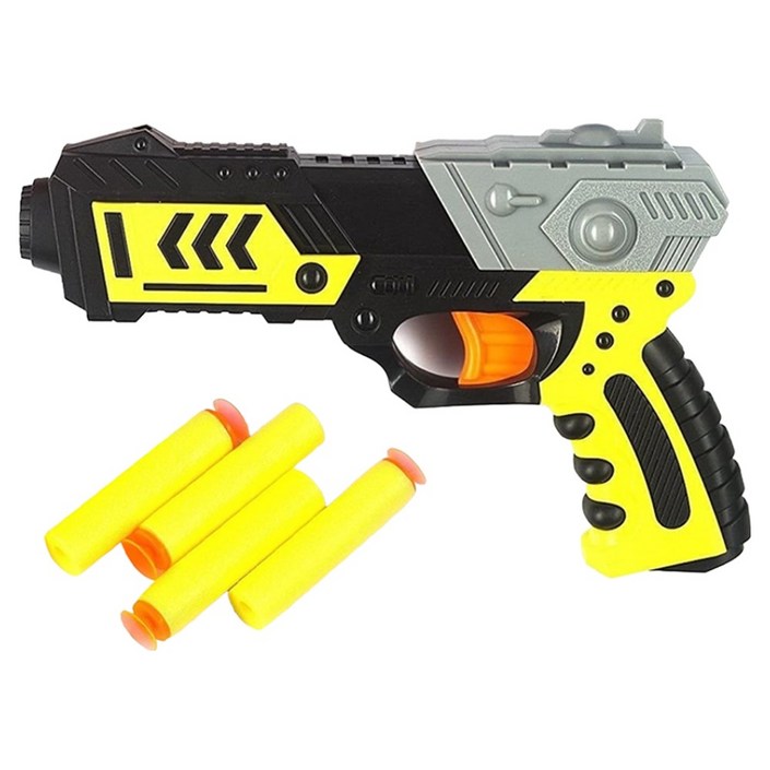 해피아이 미션 다트건 장난감 총 + 소프트건 흡착 스펀지 총알 4p 세트