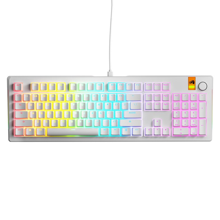 글로리어스 Prebuilt 8K 래피드 트리거 지원 게이밍 키보드 100%, 화이트, GMMK 3 HE, 마그네틱축(자석축)