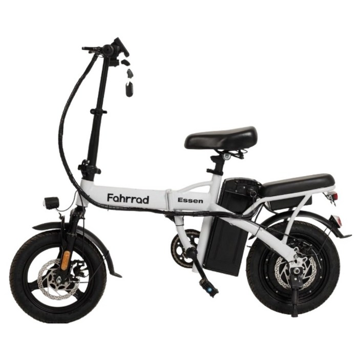 파라드 에쎈 36V 350W 10Ah 접이식 전기자전거, 화이트, 스틸