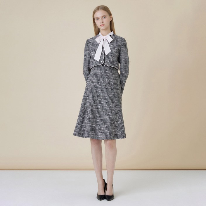 케네스레이디 스위토 리본 트위드 원피스