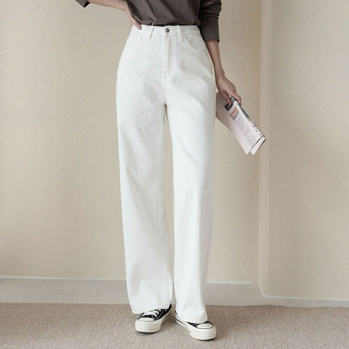 앤드스타일 여성용 숏기본롱 딱맞진 26탄 데일리코튼 인밴딩 와이드 팬츠 264935