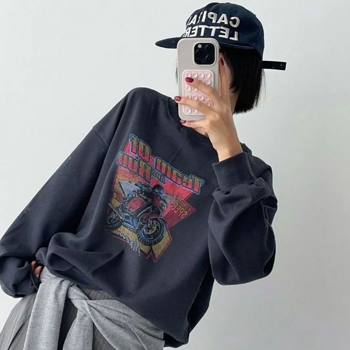 라라온 나염 프린팅 라운드넥 맨투맨 26TSP3620