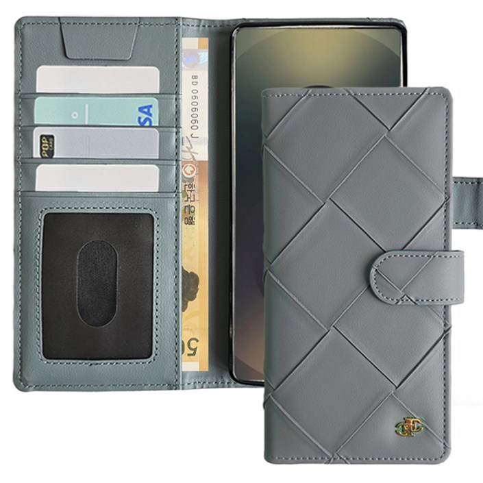 워너프 드에 사각 패턴 다이어리 휴대폰 케이스