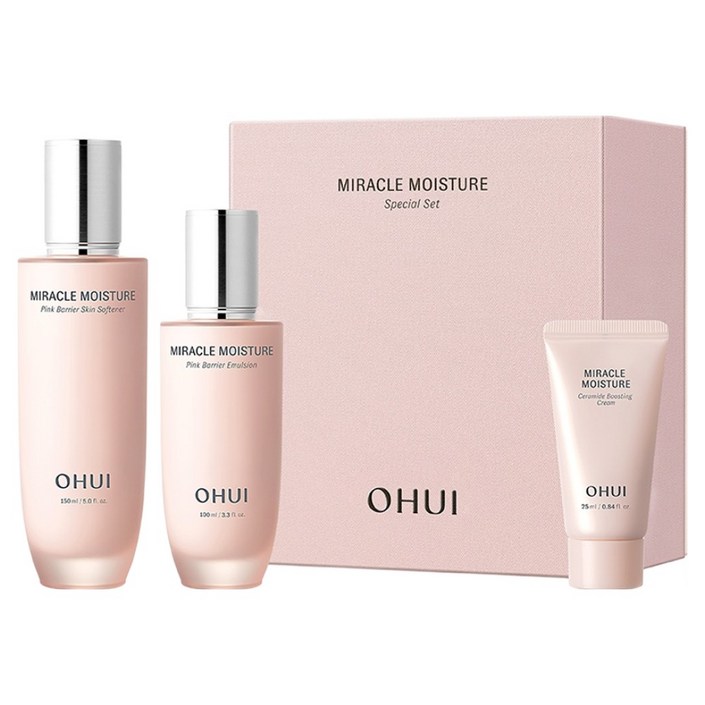 오휘 미라클 모이스처 핑크 베리어 스킨 150ml + 에멀전 100ml + 크림 25ml