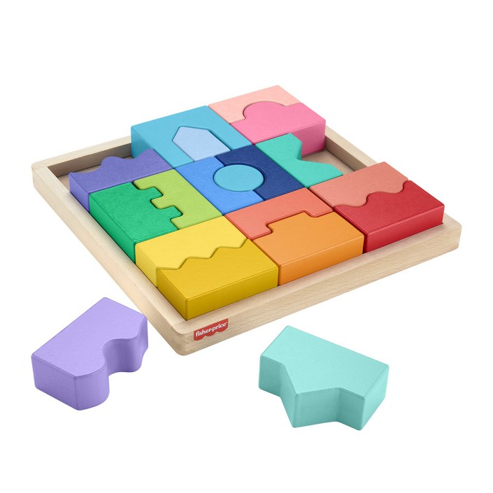 피셔프라이스 퍼즐놀이 원목완구 HXT95, 혼합색상, 1개