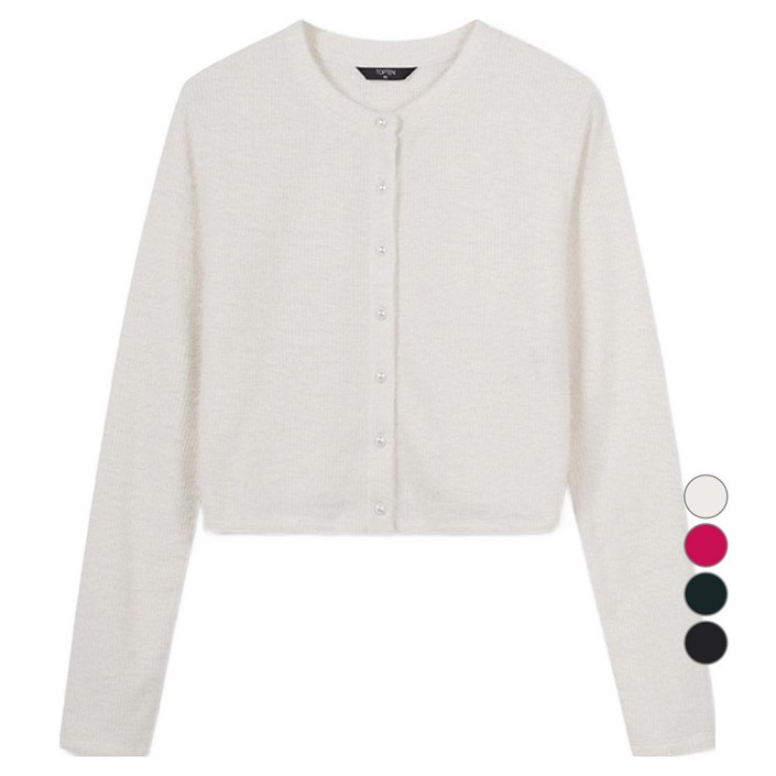 탑텐 여성용 퍼 크루넥 가디건 MSE4TC2011