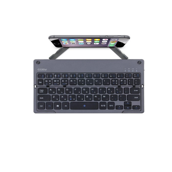 코시 접이식 슬림 충전 거치식 블루투스 무선 키보드, 그레이, KB3288BT