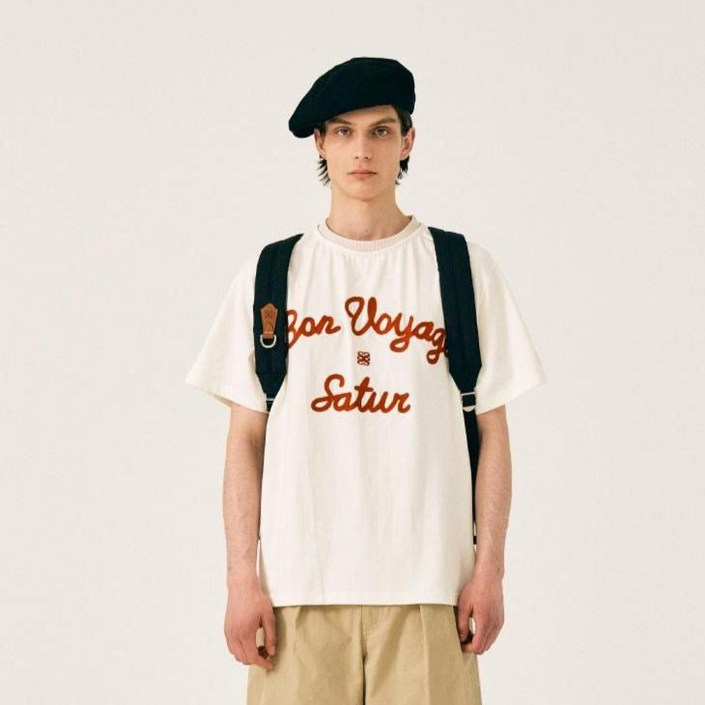 세터 남녀공용 로고 자수 보야지 반팔 티셔츠