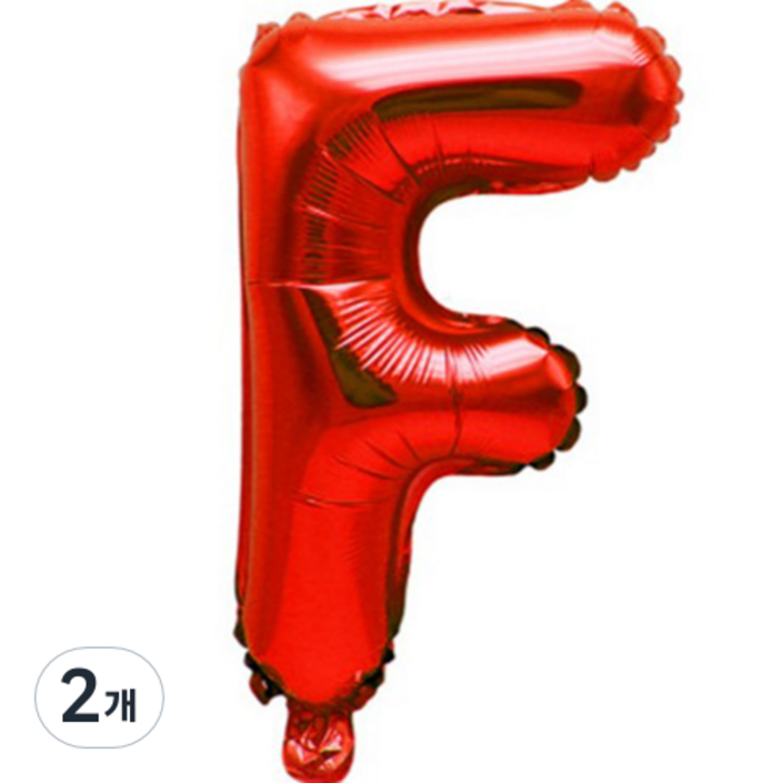 팡파티 레터링 알파벳 풍선 F 40cm, 레드, 2개