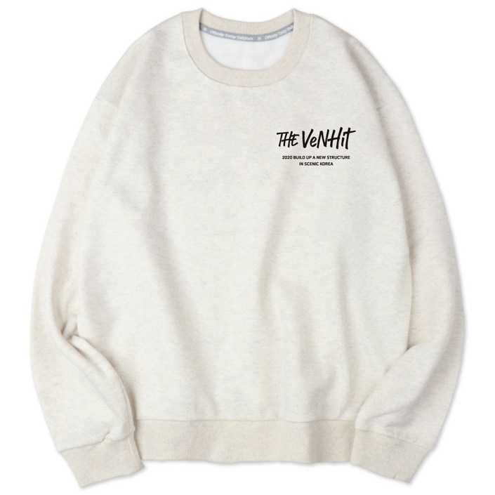 벤힛 남녀공용 세미 오버핏 스트릿 로고 특양면 맨투맨