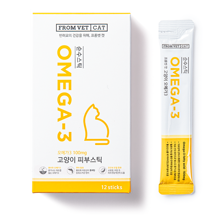 프롬벳 고양이 순수스틱 오메가3 츄르 12g x 12p