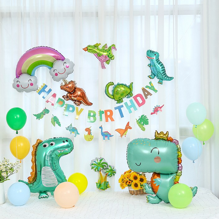 피앤비유니티 쥬라기 공룡 파티 생일 풍선 세트