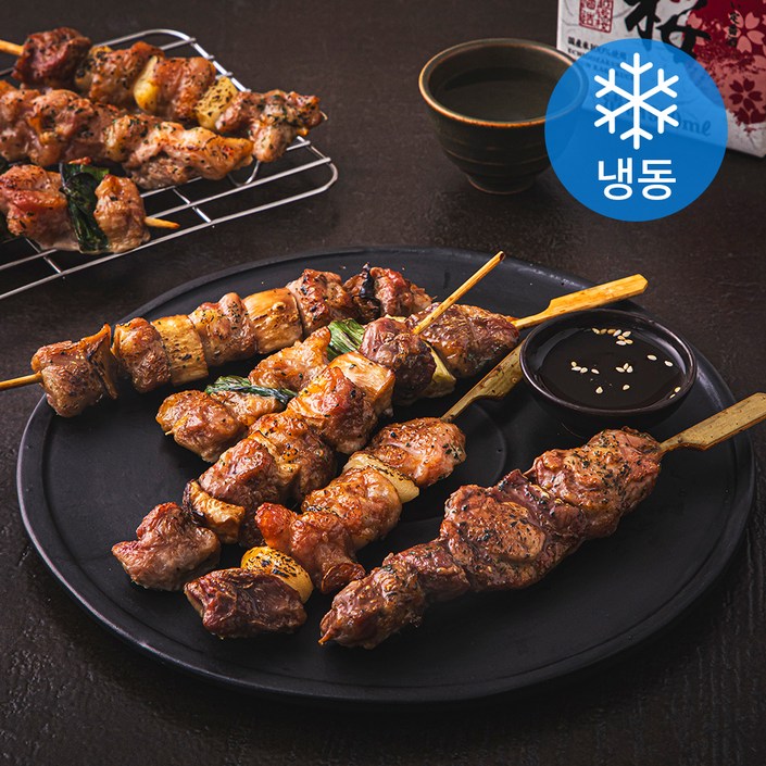 [로켓프레시] 명품조선 돼지훈제 야채꼬치 8꼬치 460g + 소스 50g 세트 (냉동)