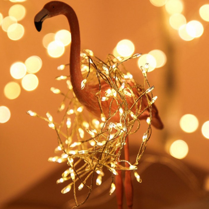 21세기트랜드 와이어 폭죽 지네 줄조명 800구, 실버  옐로우, 24m, 1개