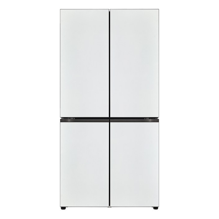 [색상선택형] LG전자 오브제컬렉션 디오스 베이직 4도어 냉장고 메탈 875L 방문설치, M873MWW031, 화이트(상단), 화이트(하단) 20221117
