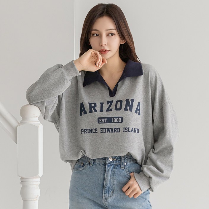 부루앤쥬디 G 배색 카라 맨투맨 ORCTG506D