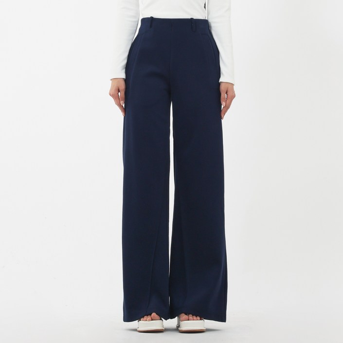 엘쏘 여성용 롱/숏 기장 선택 캐주얼 쭈리 스트레이트 와이드 슬랙스