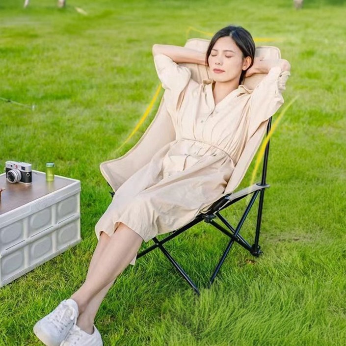 여행진심 와이드 캠핑 의자 경량 체어, 1개, 블랙