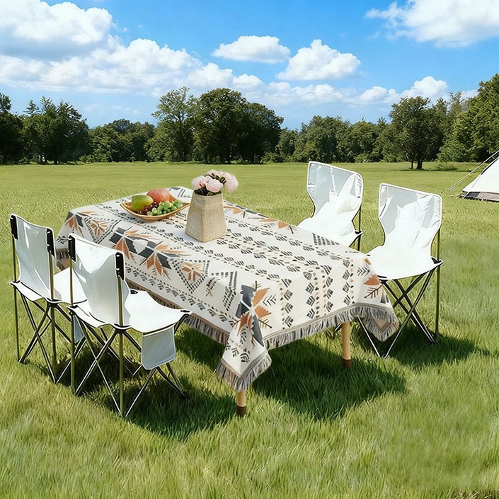 대욱 감성 캠핑 대형 접이식 의자 세트 테이블의자테이블보
