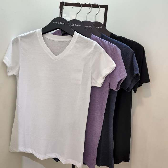 뱅뱅 NC경산점 여름신상 초대박세일 반값특가 여자 브이넥 반팔 면 티셔츠 NTY503