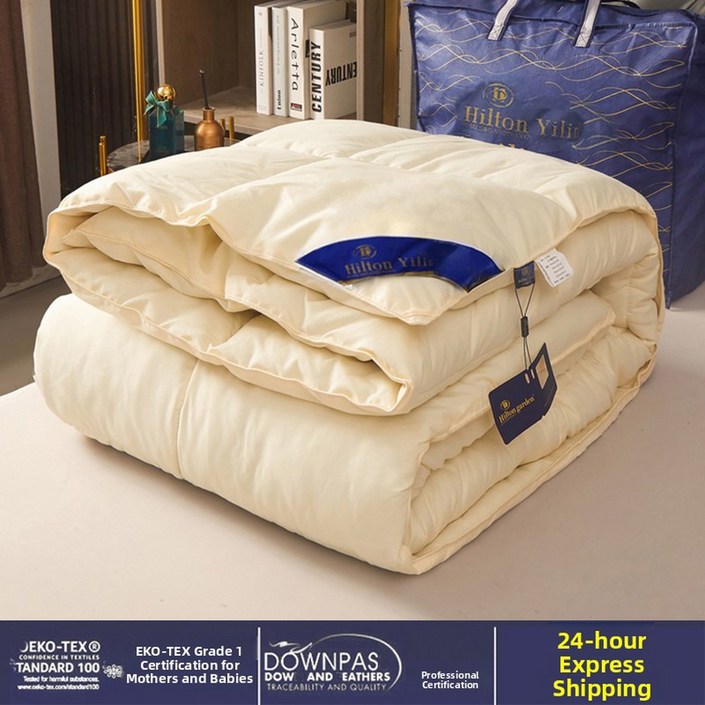 두꺼운 따뜻한 다운 퀼트 5성급 호텔 화이트 깃털 충전 사계절 침구 이불 담요