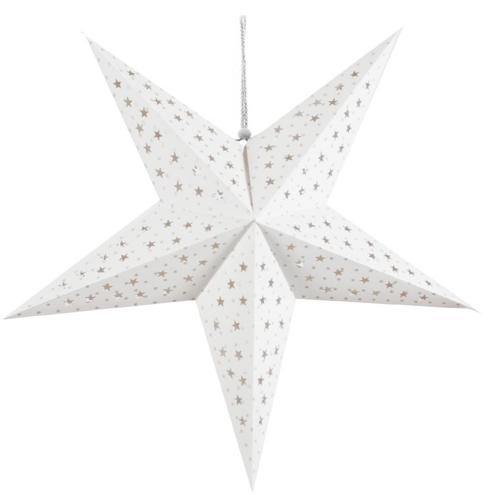 파티쇼 페이퍼 별 장식 60cm 크리스마스 생일 파티 기념일 행사 축제 데코, 화이트