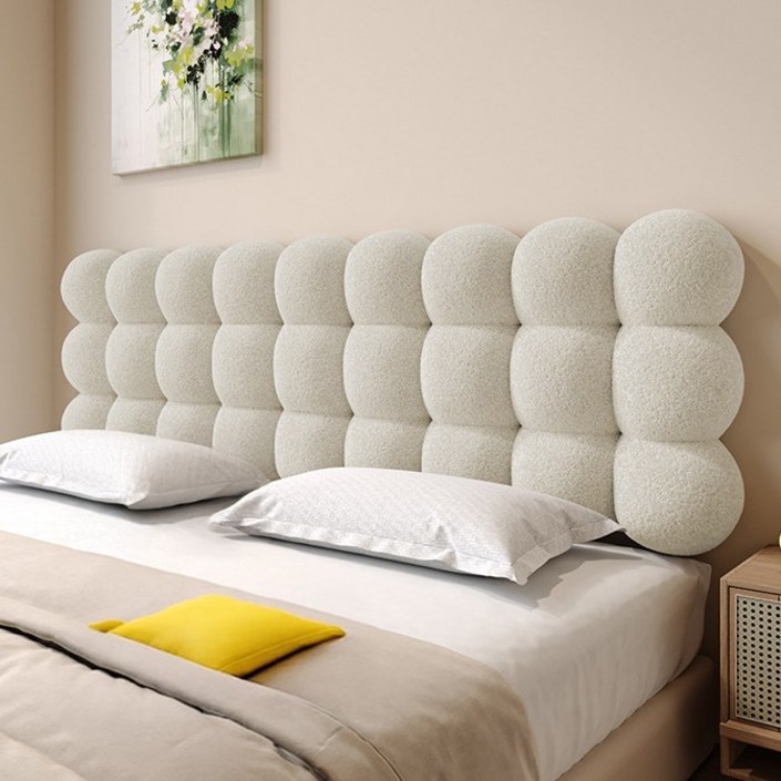 자바조이 침대 헤드 쿠션 구름 등받이 커버 보드 리폼 등 머리 벽 가드, 밀크티 브라운