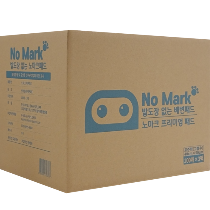 노마크패드 발도장없는 강아지 배변패드 배변유도제, 1개, 100개입