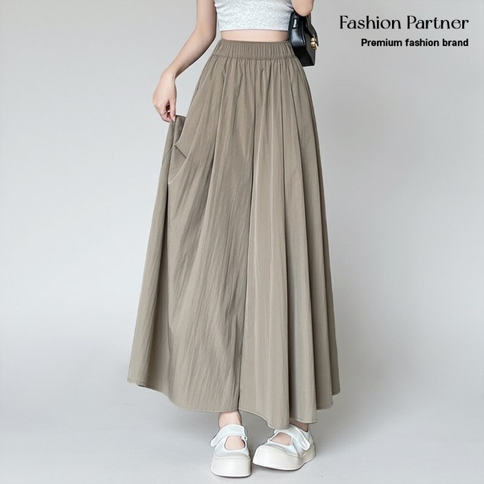 패션파트너 여성용 바스락 밴딩 와이드 롱 스커트 팬츠 치마 바지 4color
