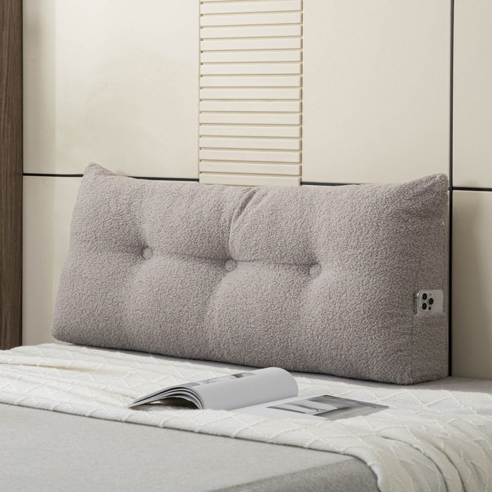 CLOREX 삼각 등받이 쿠션 쇼파 침대 헤드 쿠션, 그레이