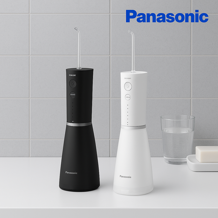 파나소닉 초음파 플래그십 구강세정기 휴대용 무선 치아 물치실 칫솔 교정 보철 치간 세척기 EWDJ86, 블랙